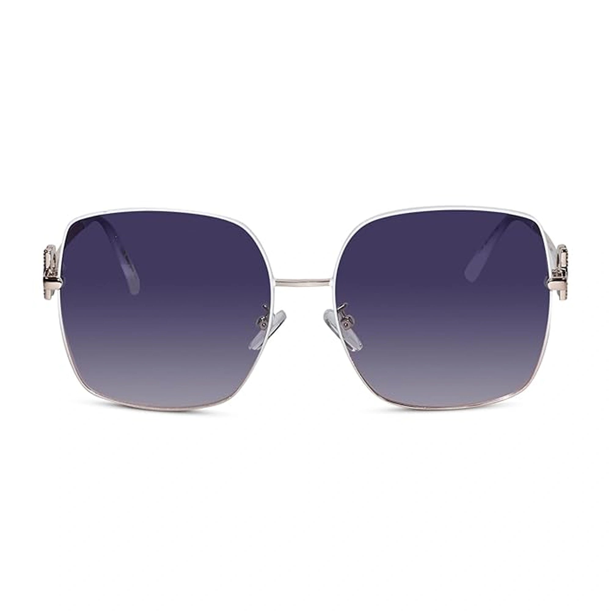 Designer  Oversize White Square Sunglasses ELS1535-WHT