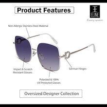 Designer  Oversize White Square Sunglasses
