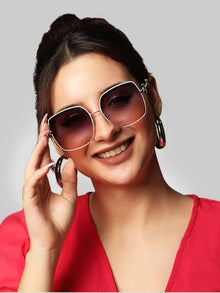 Designer  Oversize White Square Sunglasses