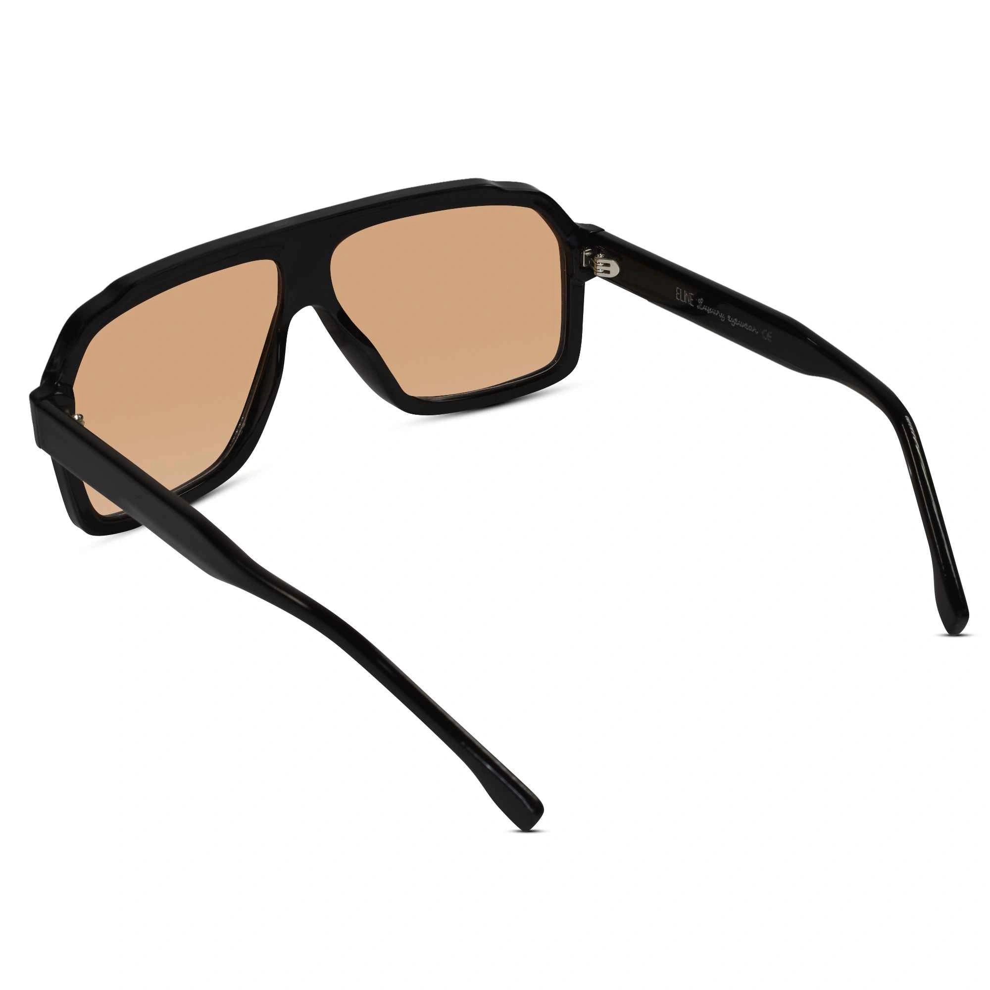 Designer Rectangular Black Sunglasses For Men LKS28015-BLK