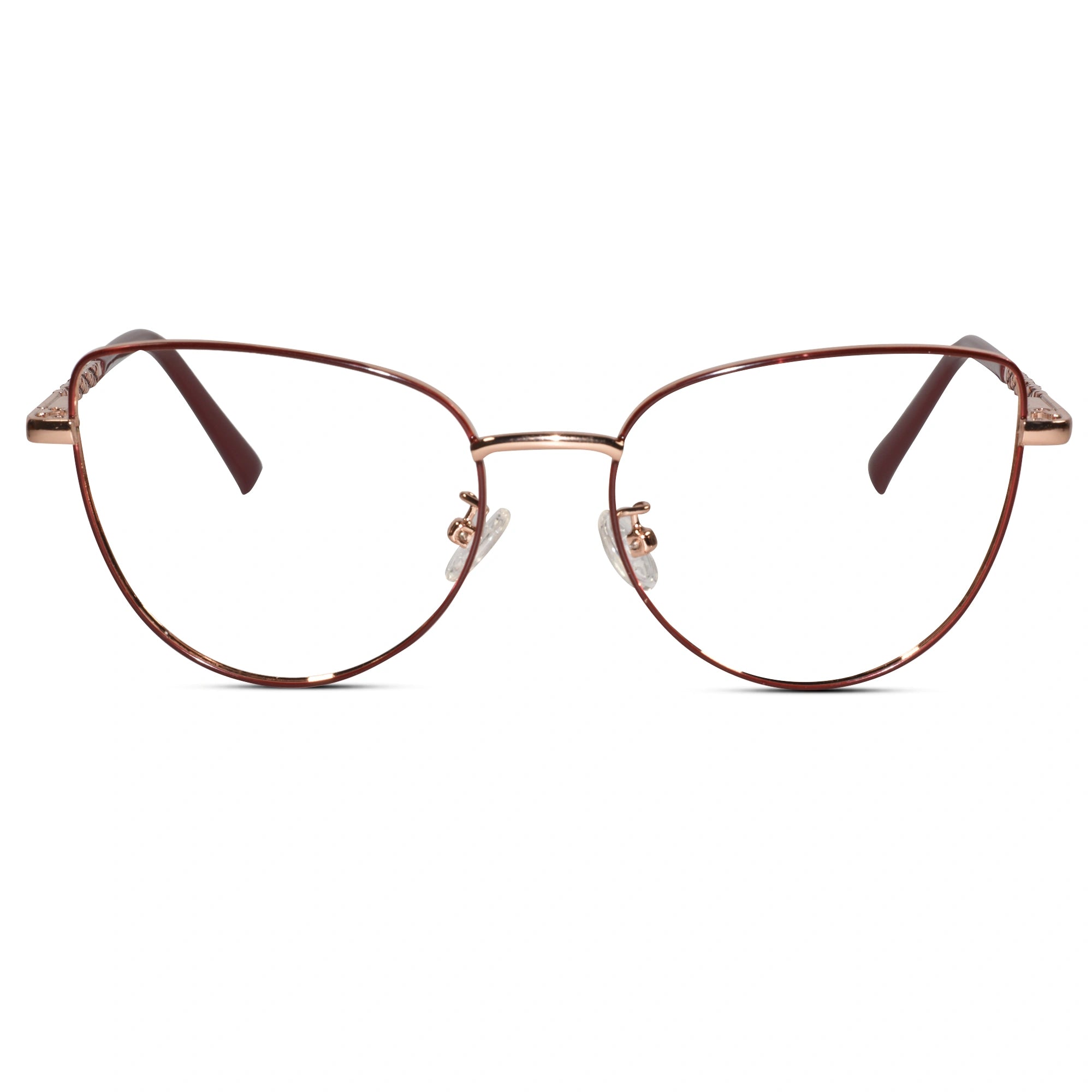 Designer Red Gold Cateye Eyeglasses For Women LKE7005-RED