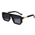 Designer Retro Matt  Black Sunglasses For Men LKS8725-BLK