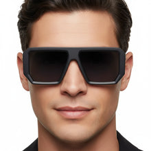 Designer Retro Matt  Black Sunglasses For Men