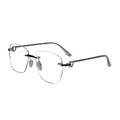 Designer Silver Frameless Rectangular Computer Glasses LKE23021-SILVER