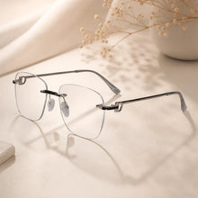 Designer Silver Frameless Rectangular Computer Glasses