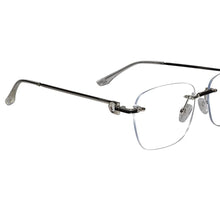Designer Silver Frameless Rectangular Computer Glasses
