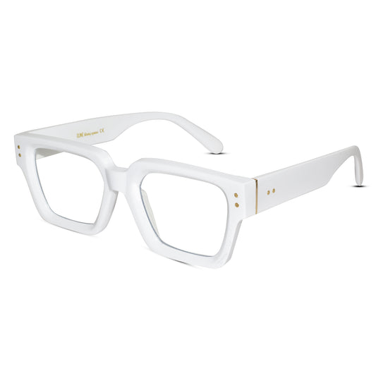 Designer White Bold Wayfarer Eyeglasses