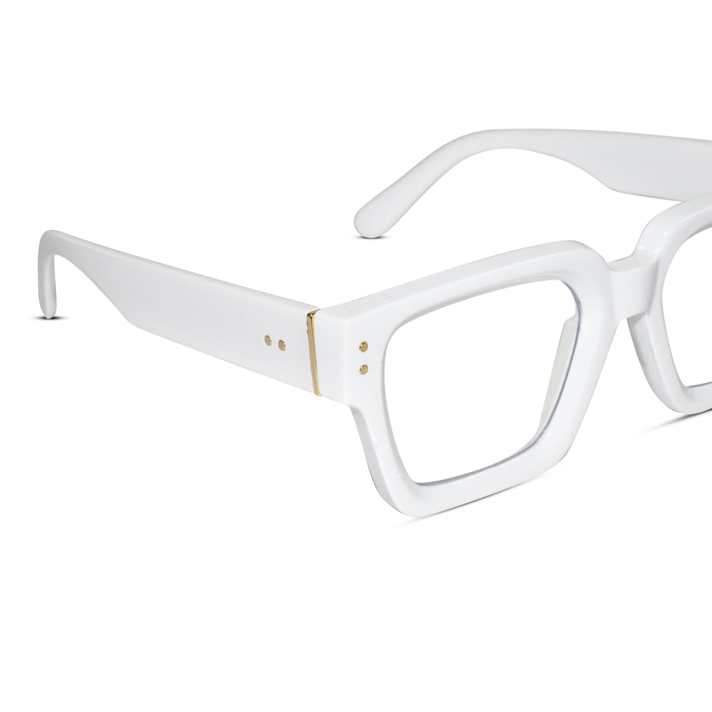 Designer White Bold Wayfarer Eyeglasses