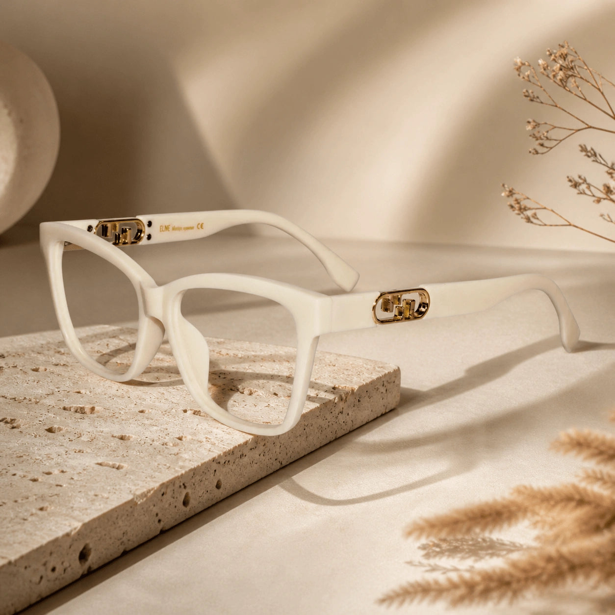 Designer White Cateye Eyeglasses For Women ELE66022-WHITE