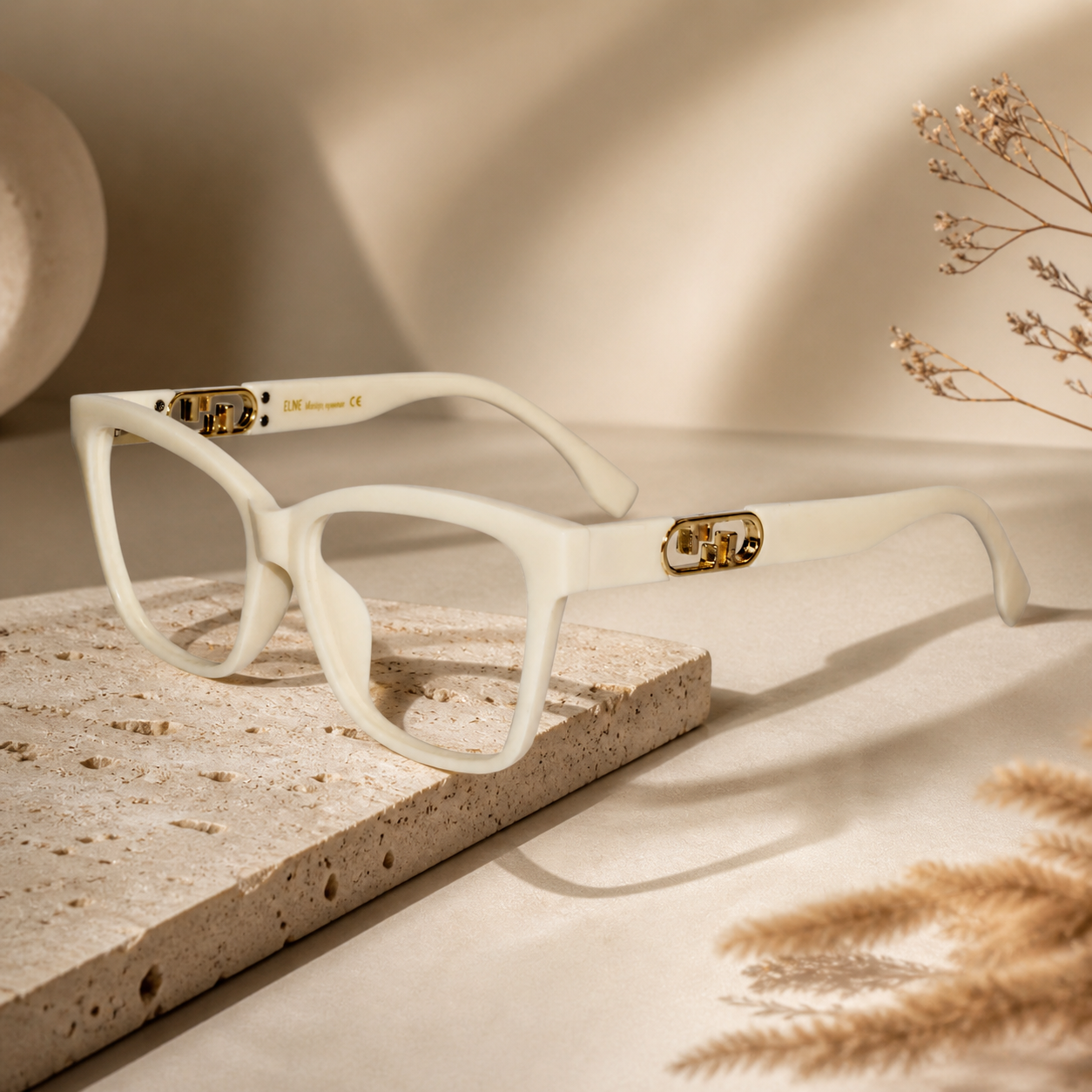 Designer White Cateye Eyeglasses For Women ELE66022-WHITE