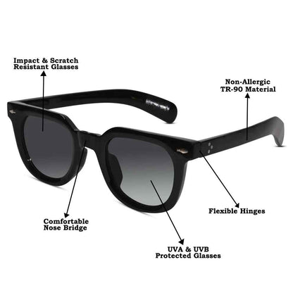 Wayfarer Black Sunglasses for Unisex