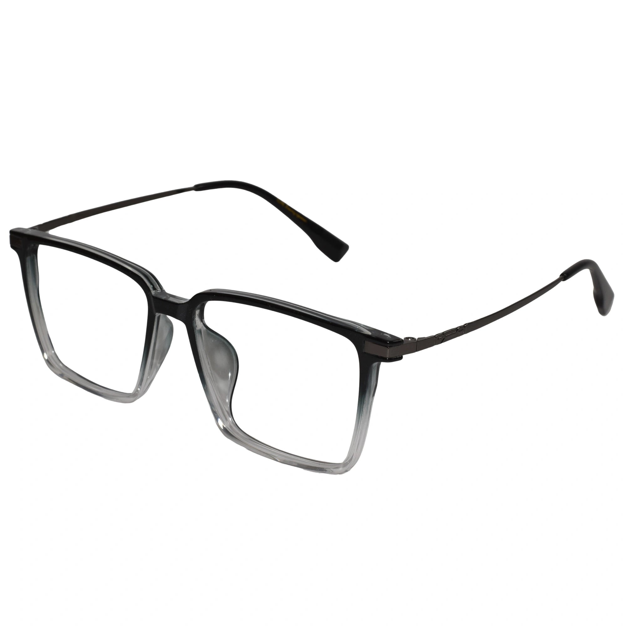 Dual-Tone Rectangular Eyeglasses For Men & Women ELE98011-GRY
