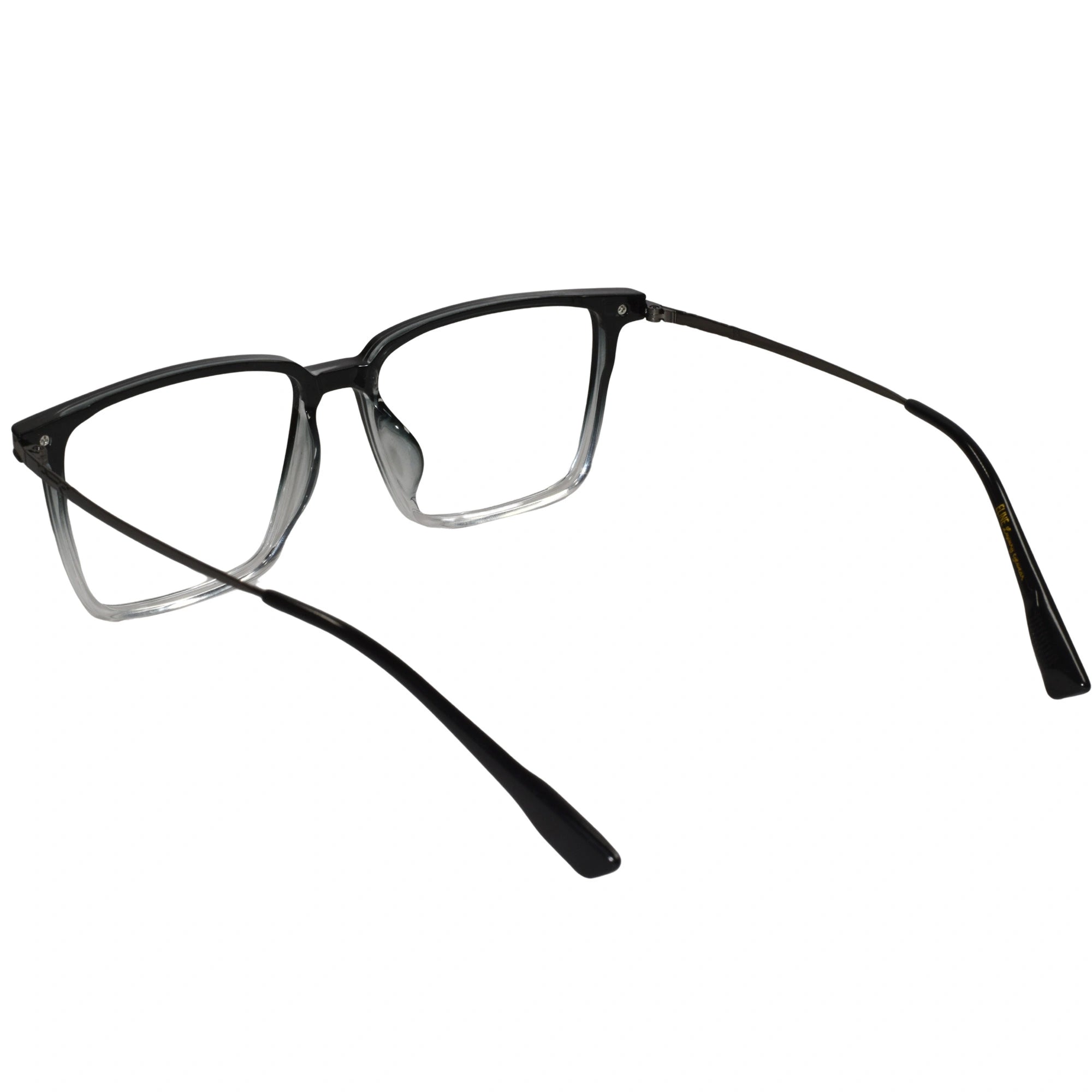 Dual-Tone Rectangular Eyeglasses For Men & Women ELE98011-GRY
