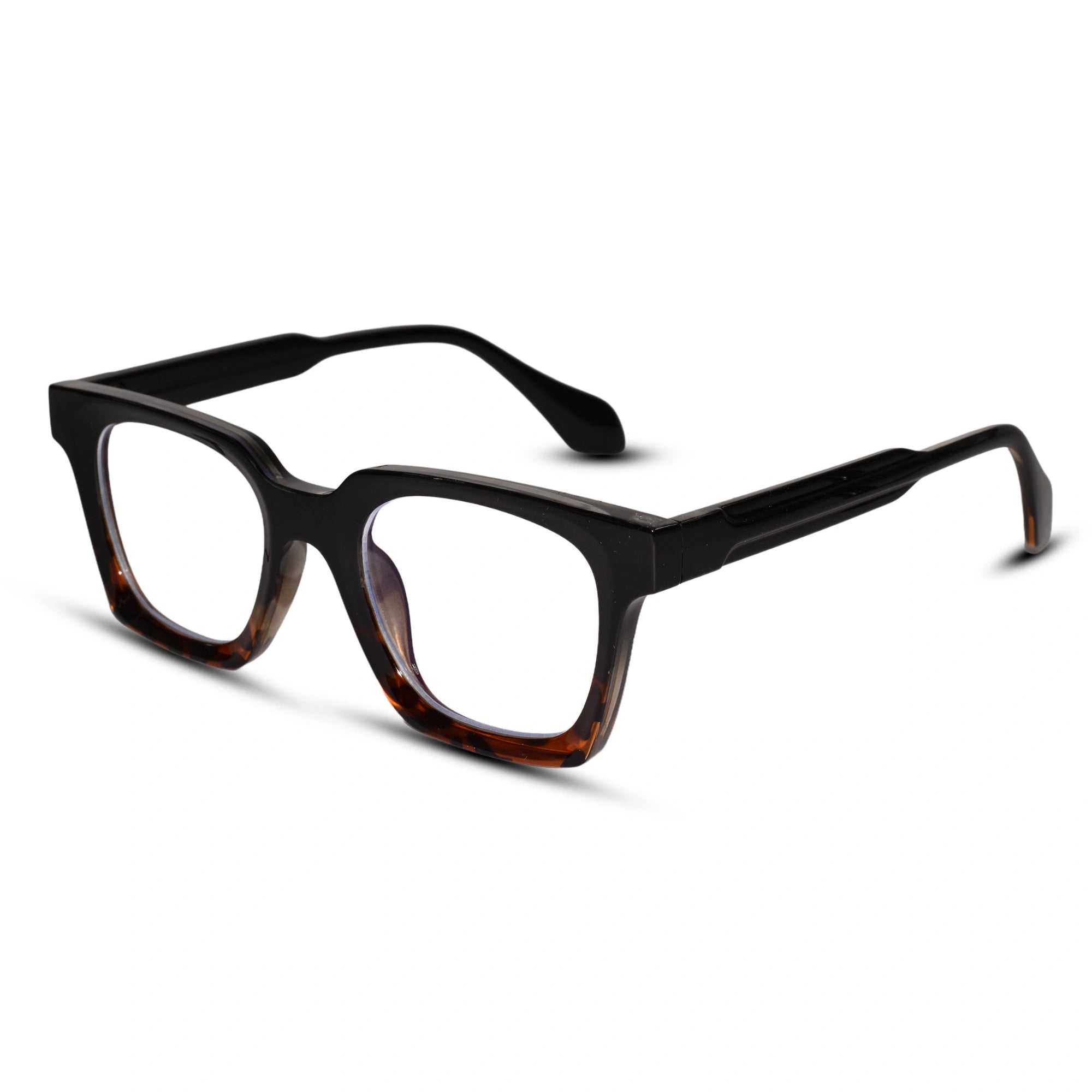 Dual Tone Black / Brown Rectangular Eyeglasses For Men & Women LKE5168-BLK-BRN