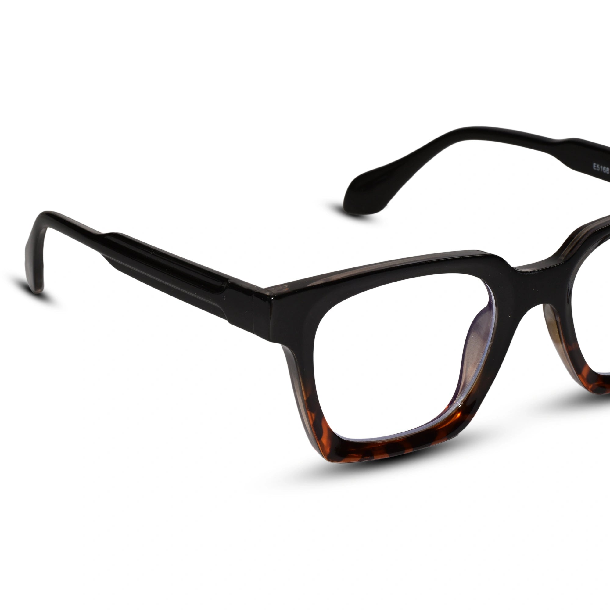 Dual Tone Black / Brown Rectangular Eyeglasses For Men & Women LKE5168-BLK-BRN