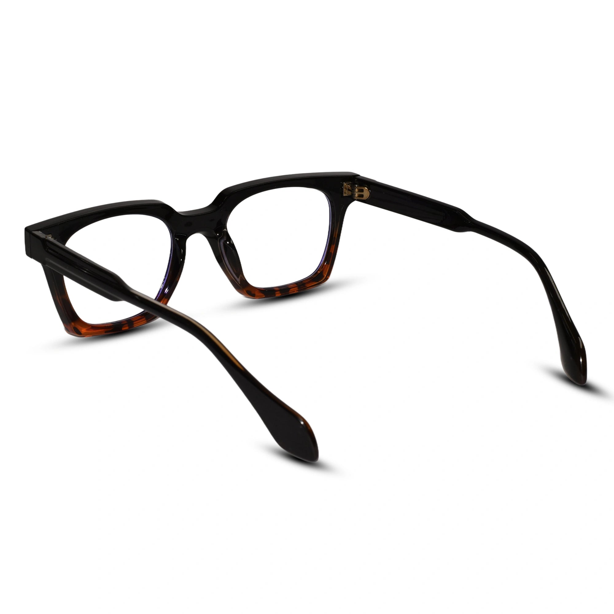 Dual Tone Black / Brown Rectangular Eyeglasses For Men & Women LKE5168-BLK-BRN