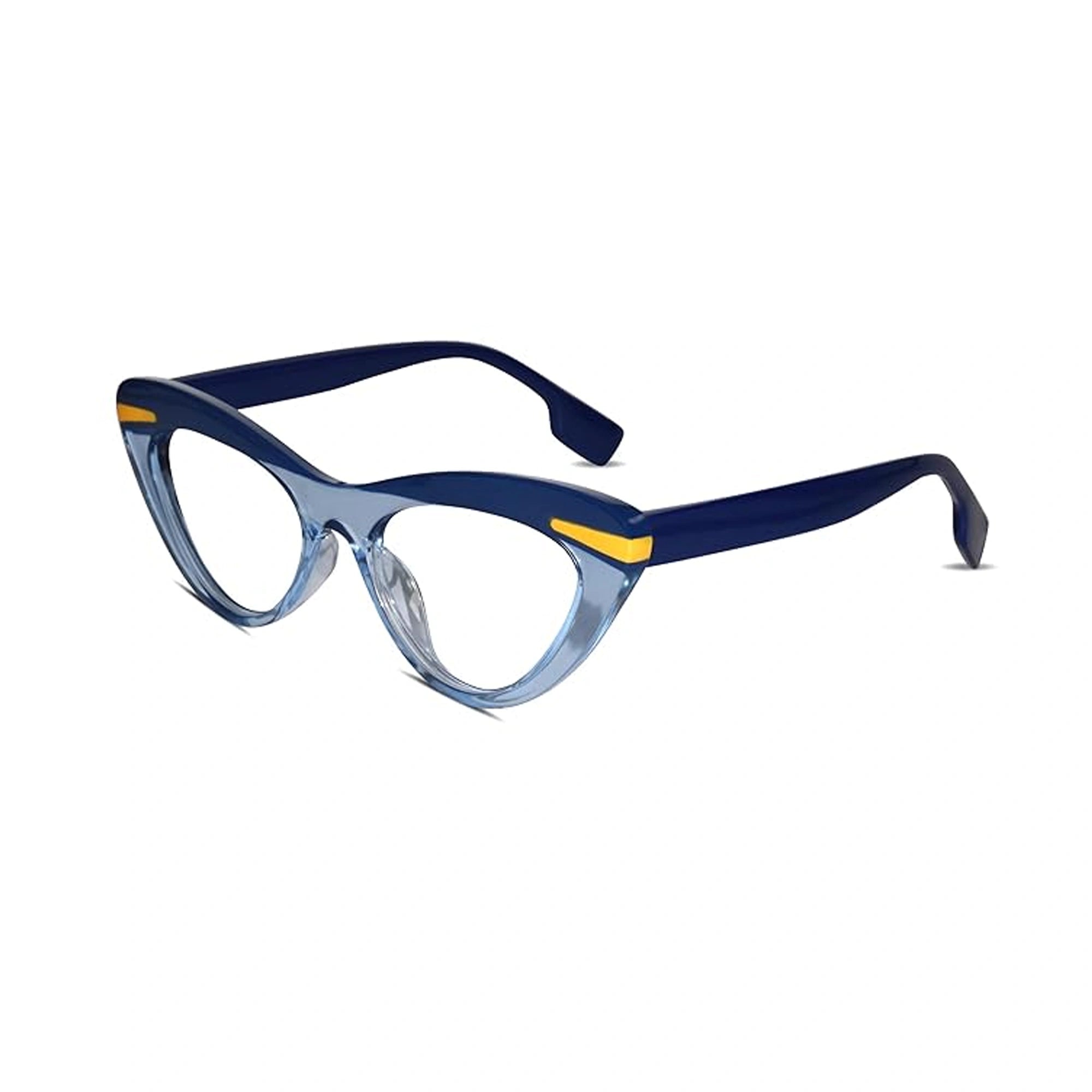 Dual Tone Blue Cateye Eyeglasses For Women LKE22037-BLU