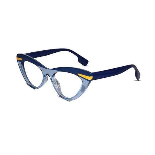 Dual Tone Blue Cateye Eyeglasses For Women LKE22037-BLU