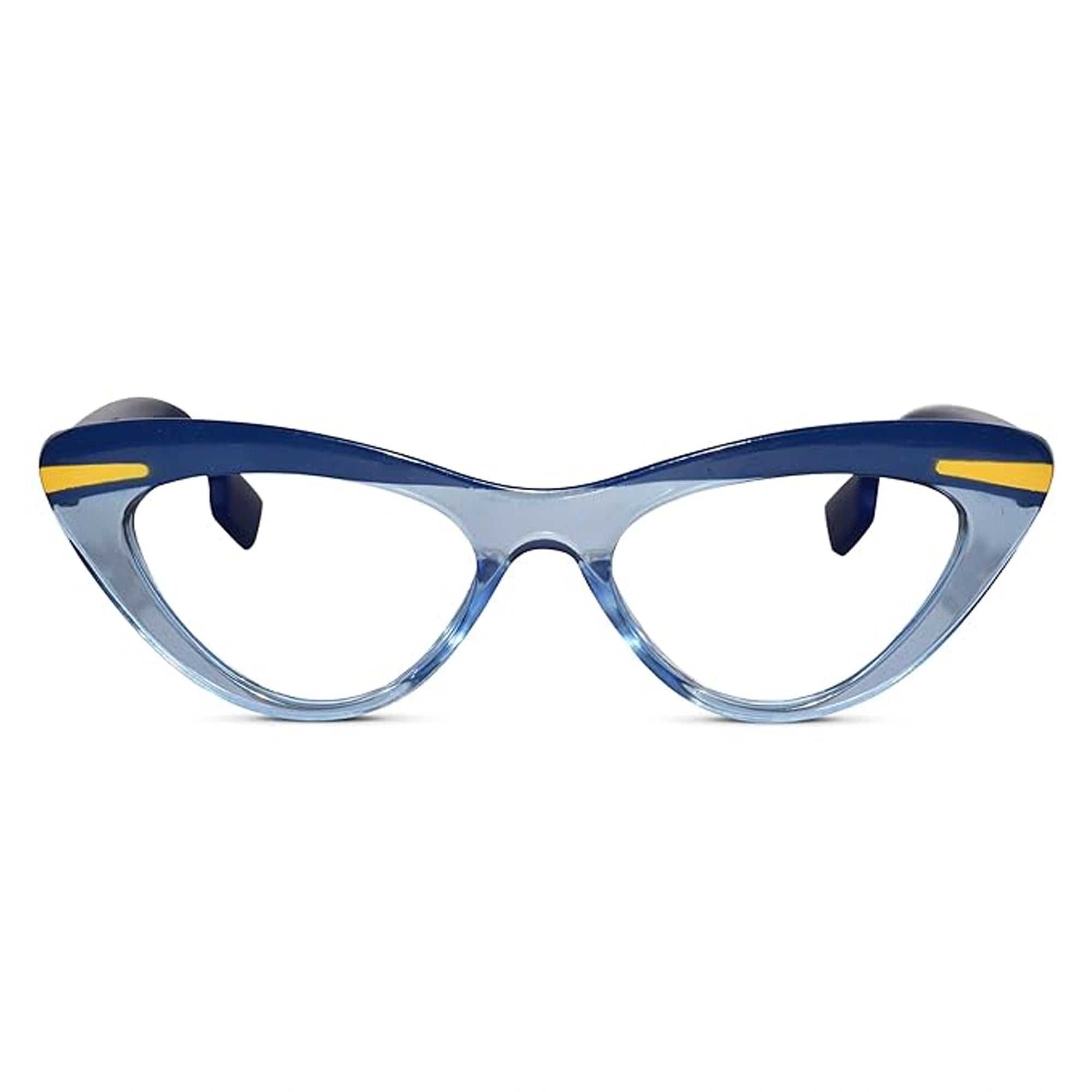 Dual Tone Blue Cateye Eyeglasses For Women LKE22037-BLU
