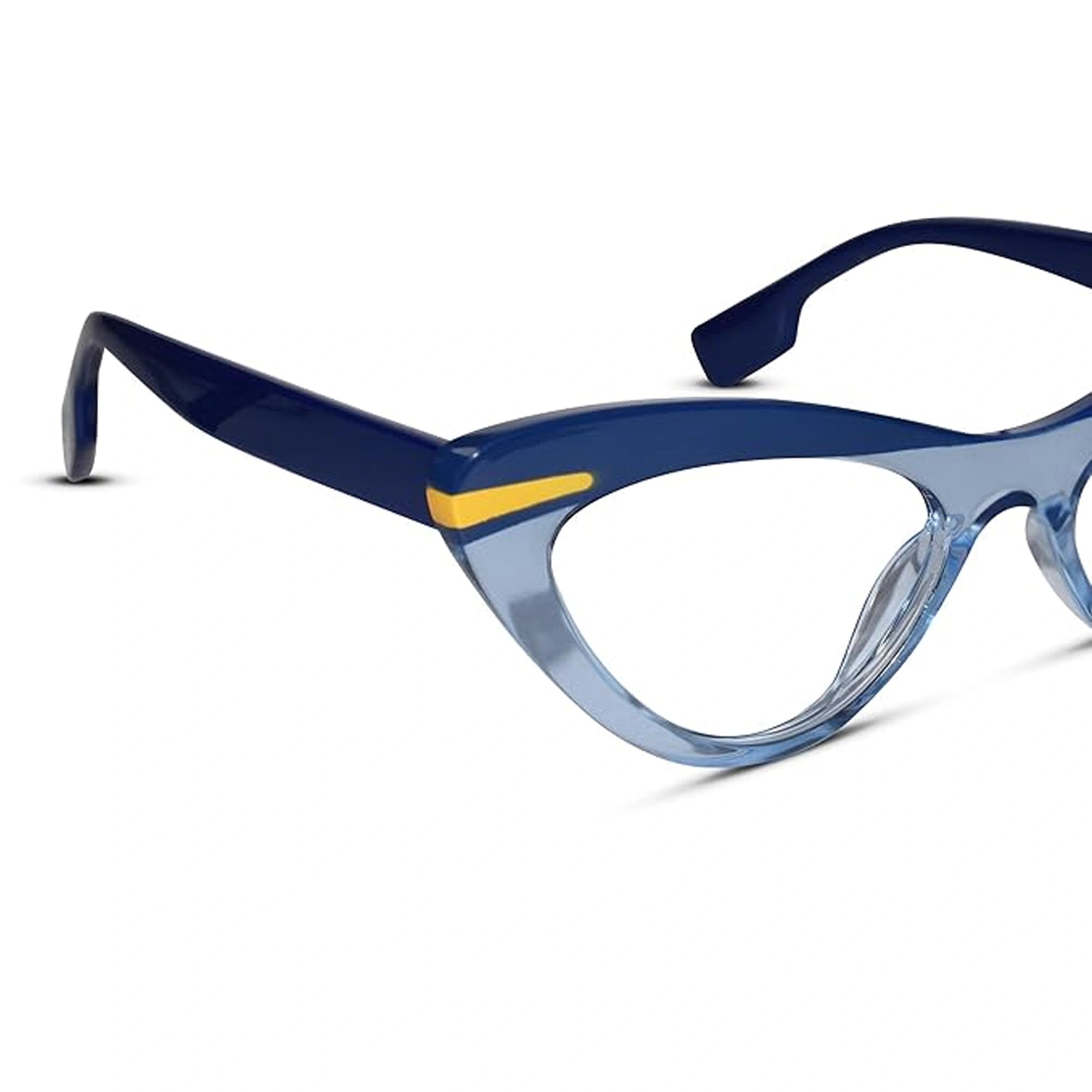 Dual Tone Blue Cateye Eyeglasses For Women LKE22037-BLU