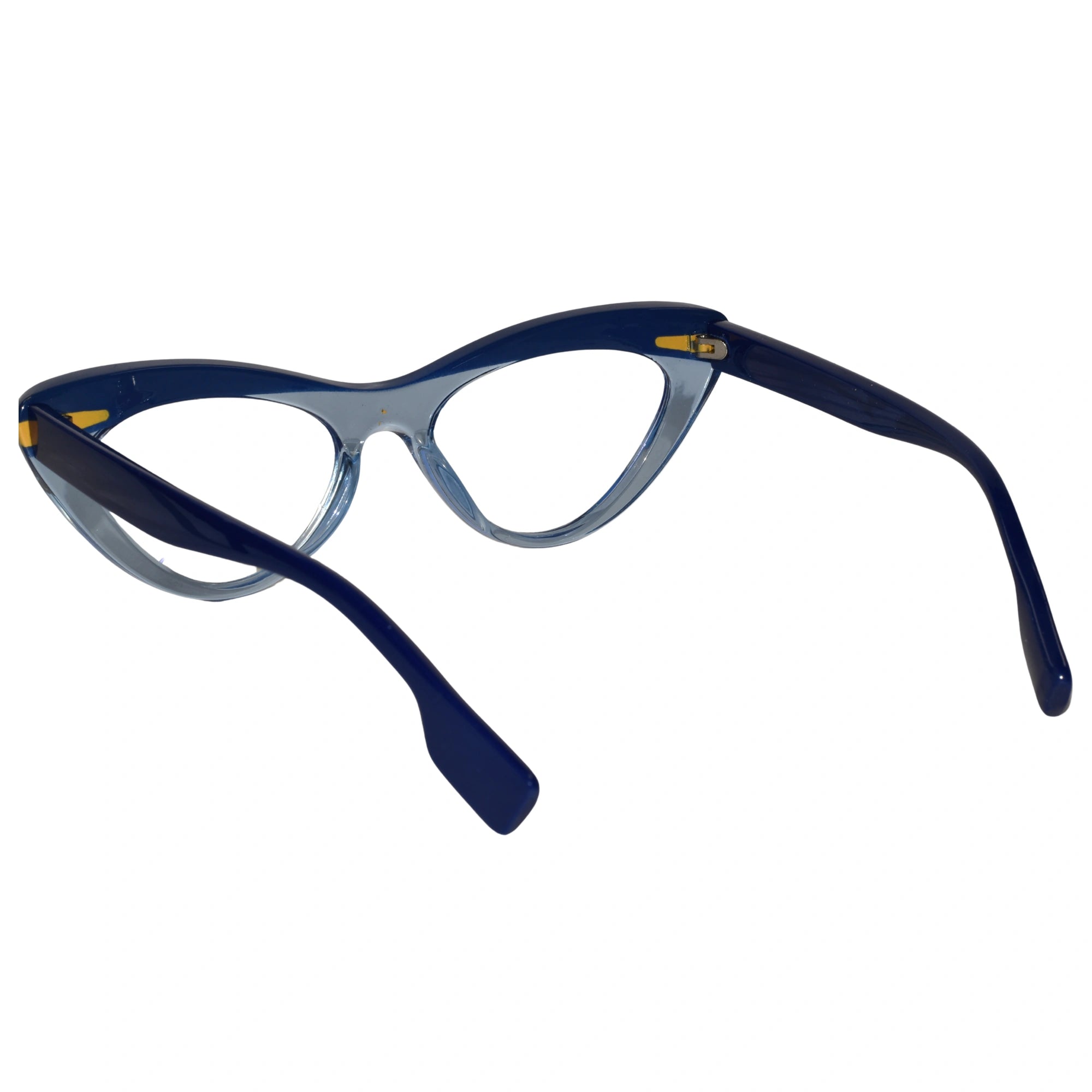 Dual Tone Blue Cateye Eyeglasses For Women LKE22037-BLU