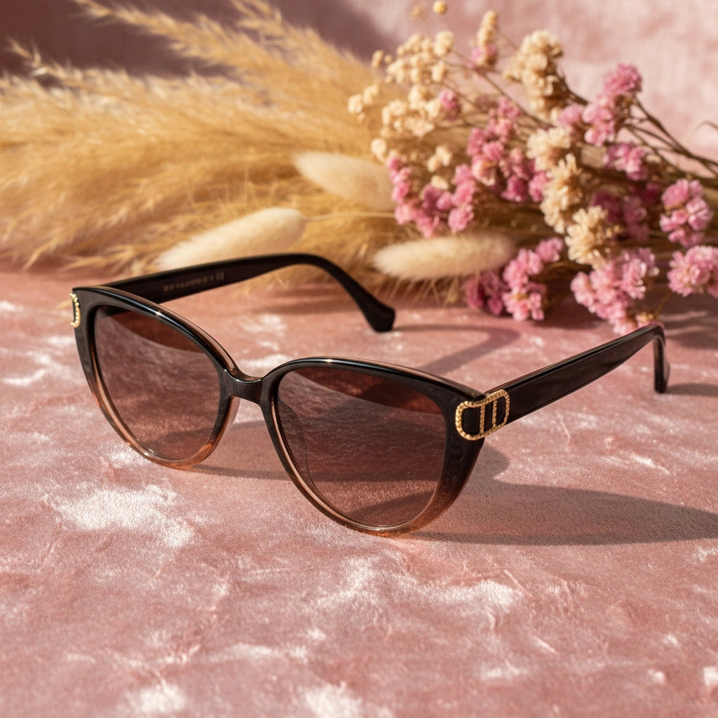 Dual Tone Cat-eye sunglasses Sunglasses For Women LKS23045-BRN