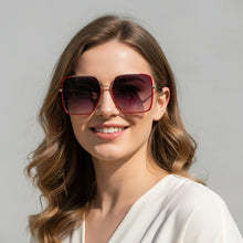 Dual Tone Oversize Red Sunglasses For Women
