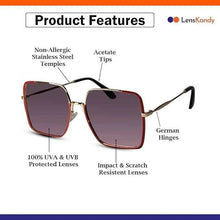 Dual Tone Oversize Red Sunglasses For Women