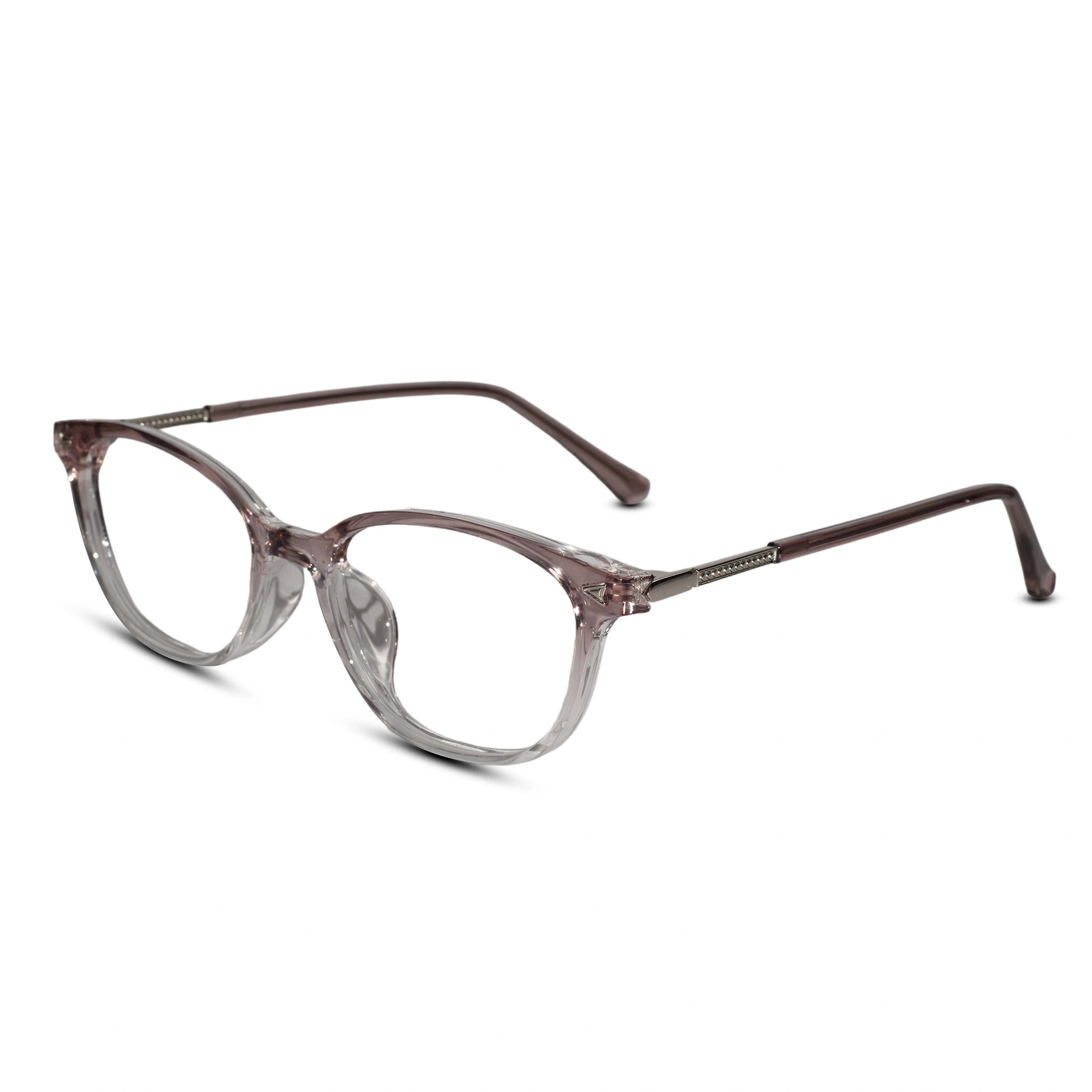 Dual Tone Purple Transparent Cat Eye Glasses For Women LKE30318-PURPL
