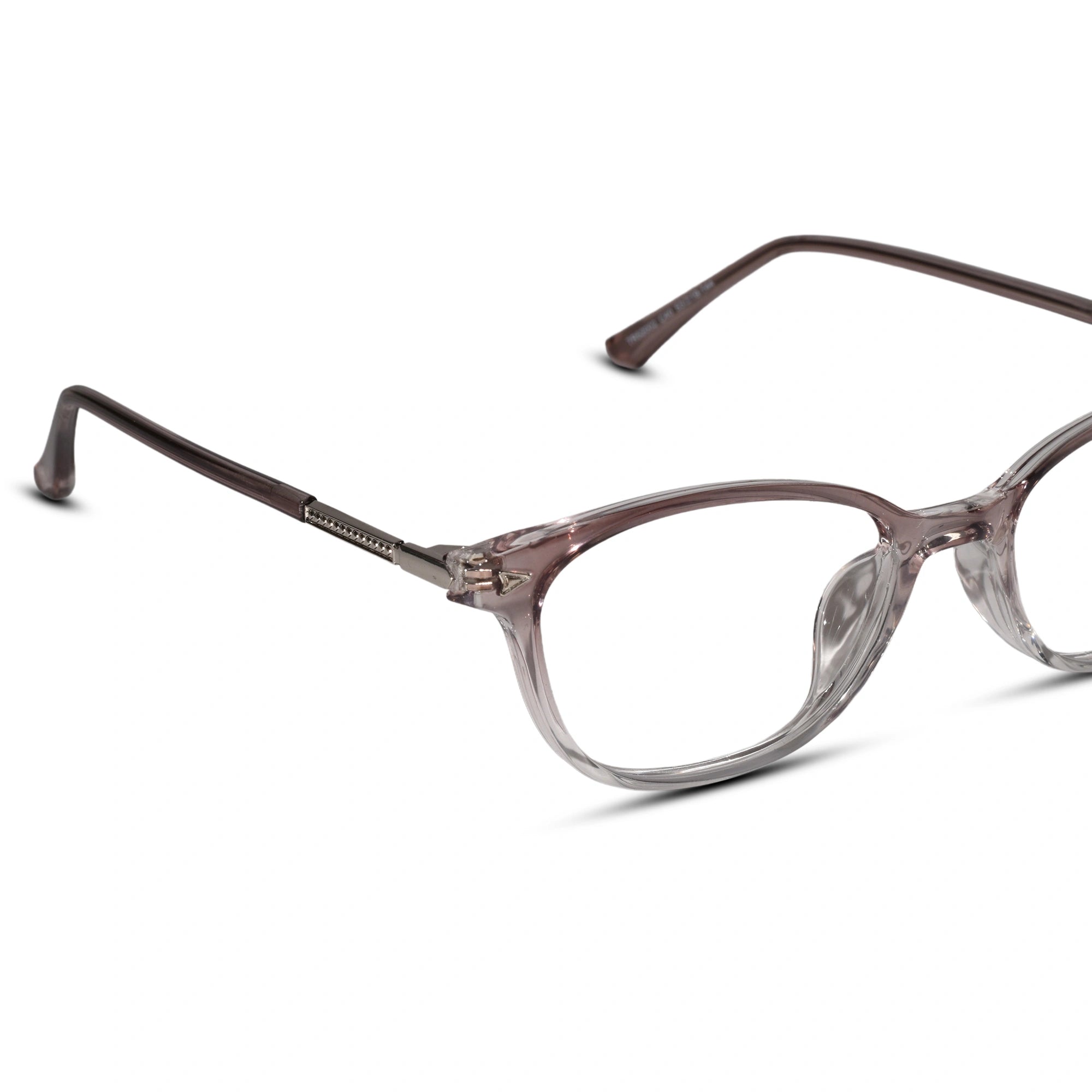 Dual Tone Purple Transparent Cat Eye Glasses For Women LKE30318-PURPL