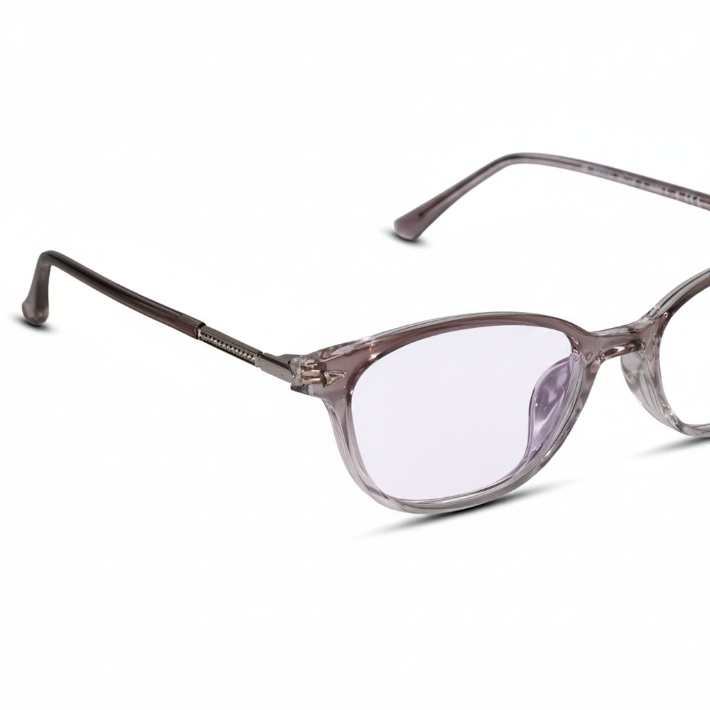 Dual Tone Purple Transparent Cat Eye Glasses For Women LKE30318-PURPL