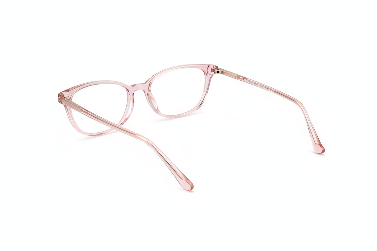 Dual Tone Purple Transparent Cat Eye Glasses For Women LKE30318-PINK