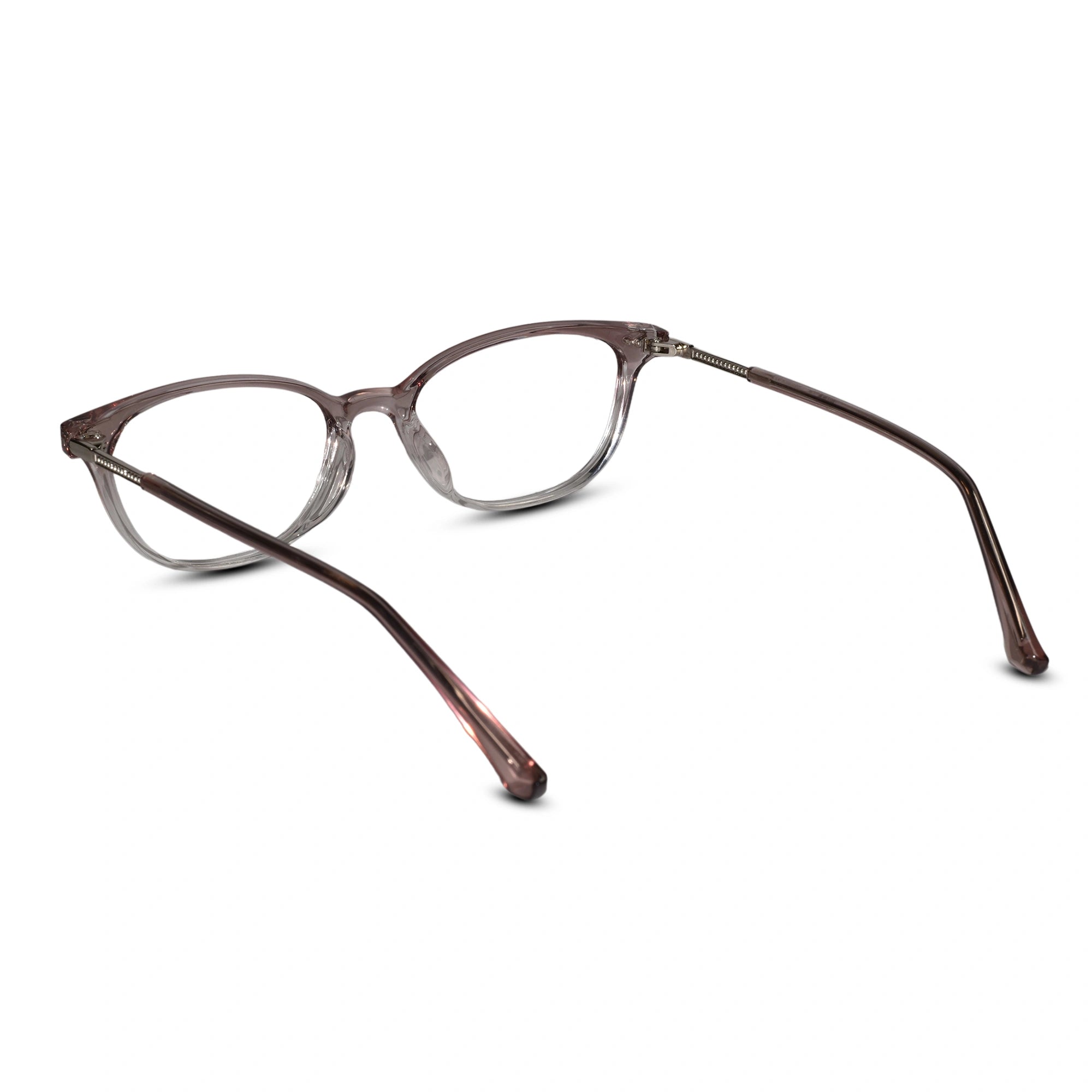 Dual Tone Purple Transparent Cat Eye Glasses For Women LKE30318-BRN