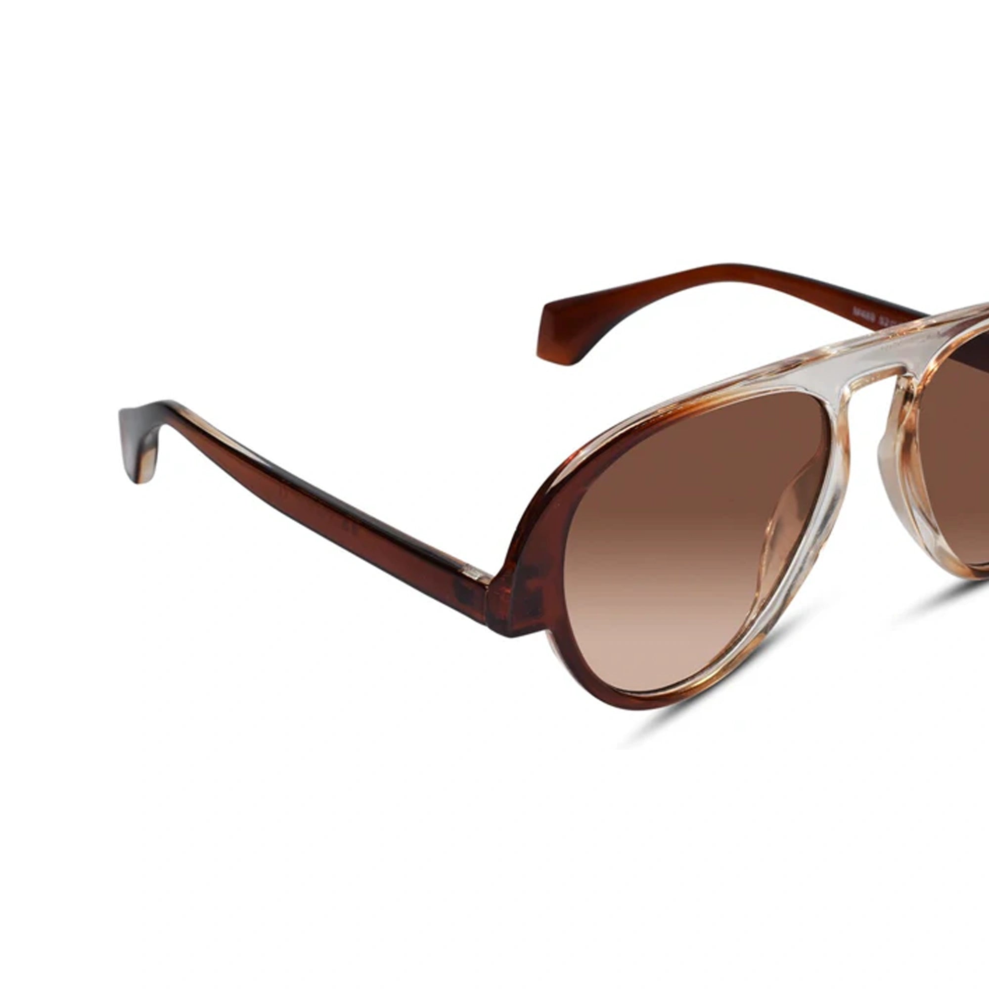 Dual Tone Stylish Avaitors  Brown Sunglasses For Men Women LKSM488-BRN