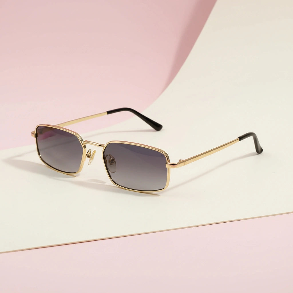 ELINE Classic Retro Rectangular Sunglasses for Men & Women ELS3032-GLD