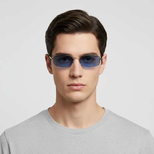ELINE Classic Retro Rectangular Sunglasses for Men & Women  ELS3032-SLV
