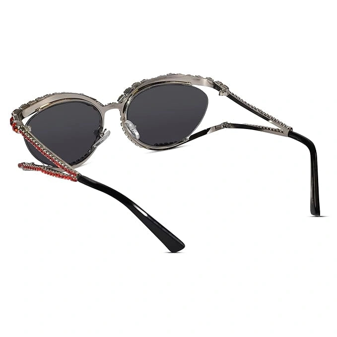 ELINE Full Crystal Rhinestone Sunglasses for Women ELS3033-RED