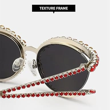 ELINE Full Crystal Rhinestone Sunglasses for Women ELS3033-RED