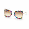 Eline Large crystal rainbow Sunglasses for Women in multi colour with anti glare lenses
