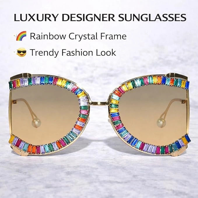 ELINE Large Irregular Square Sunglasses for Women ELS3035-multi