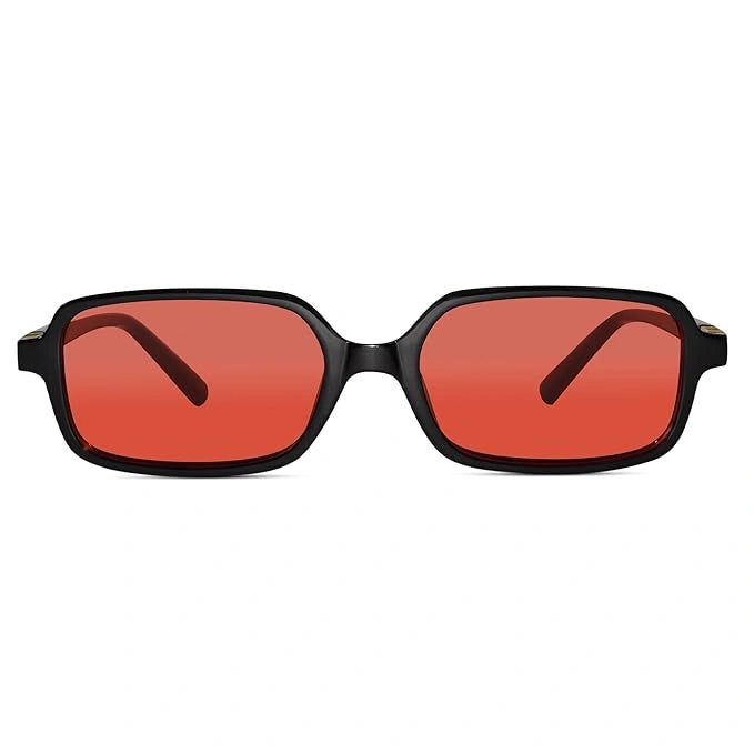 ELINE Retro Rectangle Sunglasses for Men & Women ELS2029-Red