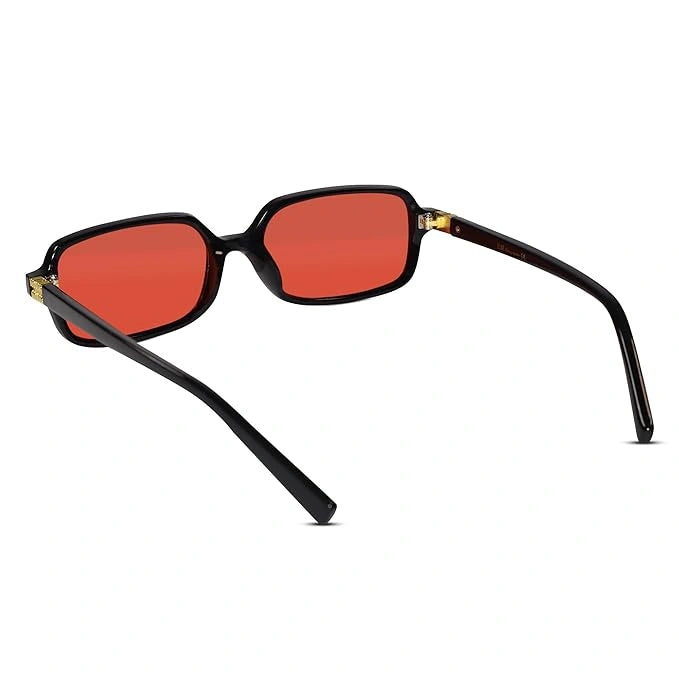 ELINE Retro Rectangle Sunglasses for Men & Women ELS2029-Red