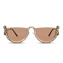 ELINE Vintage Round Rhinestone Sunglasses for Women