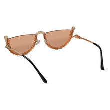 ELINE Vintage Round Rhinestone Sunglasses for Women