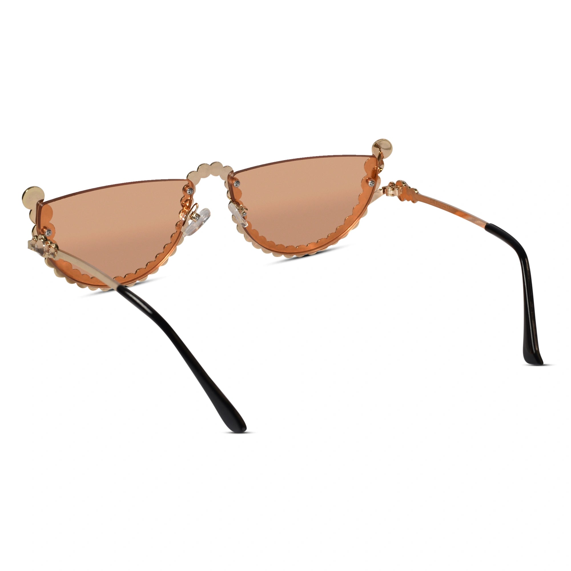 ELINE Vintage Round Rhinestone Sunglasses for Women ELS3034-ORG
