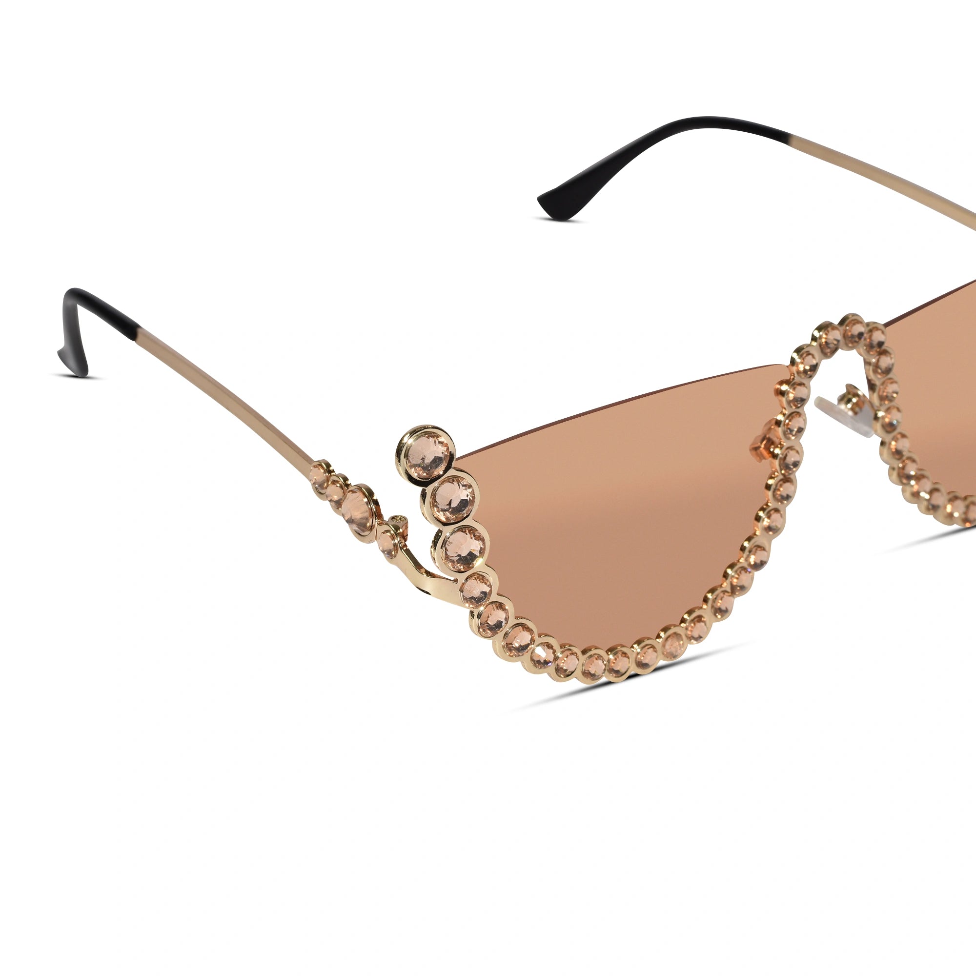 ELINE Vintage Round Rhinestone Sunglasses for Women ELS3034-ORG