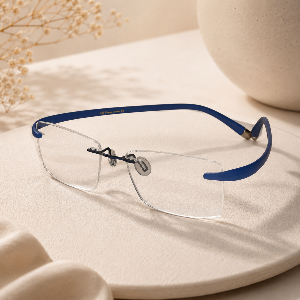 Flexible Matt Blue Screwless Rimless LKE9628-BRWN