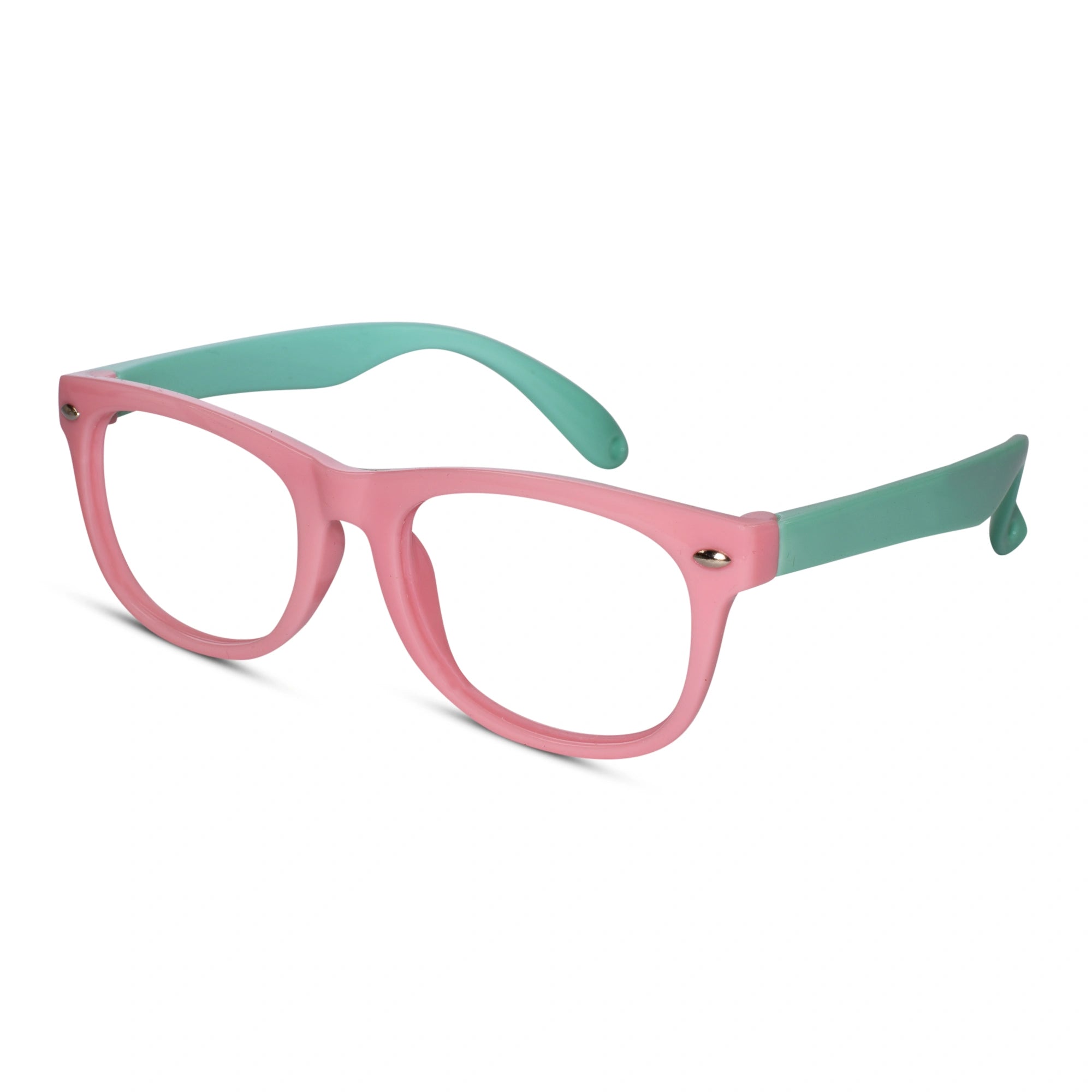 Flexible Pink Eyeglass Frames For Kids LKEK8801-PNK-GRN