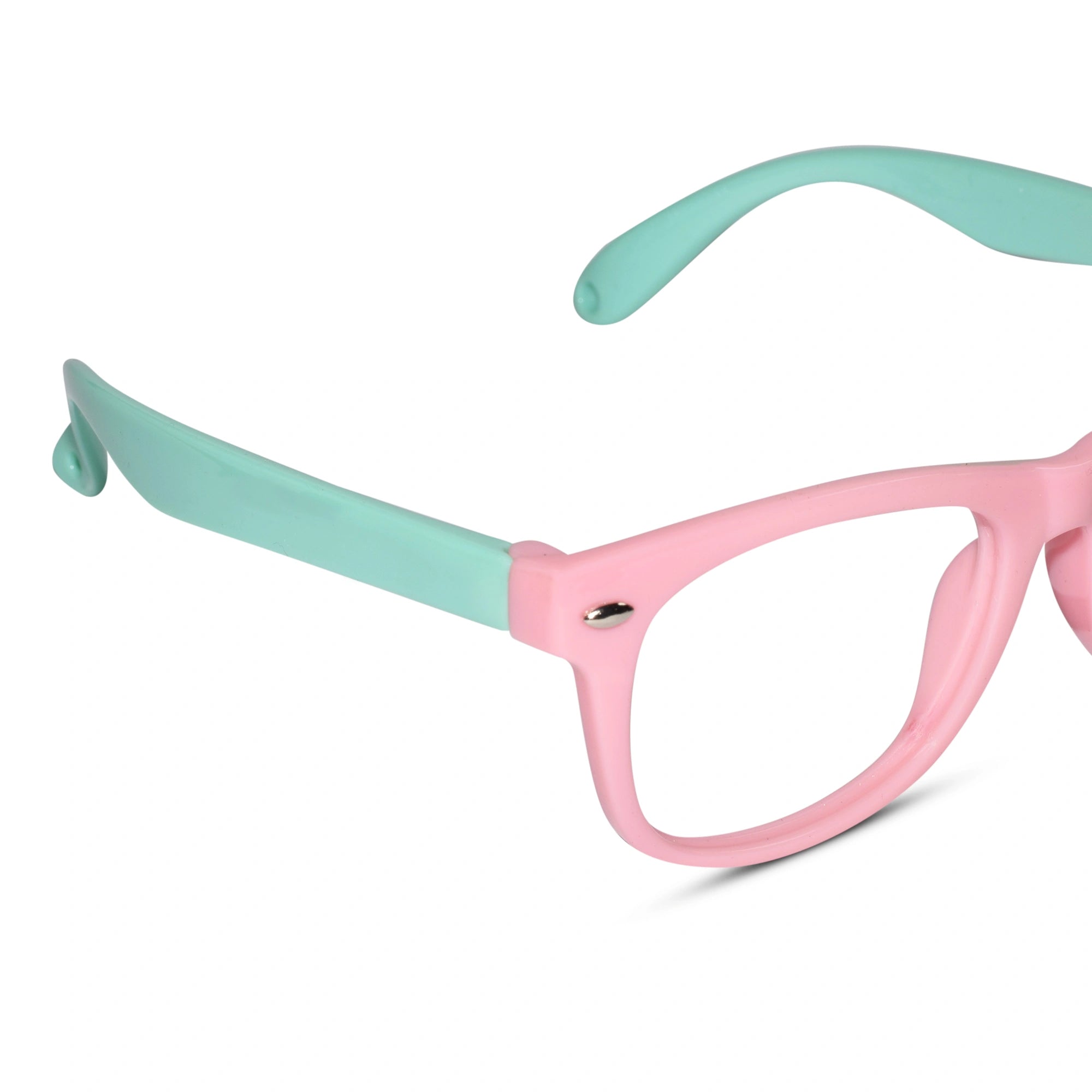 Flexible Pink Eyeglass Frames For Kids LKEK8801-PNK-GRN
