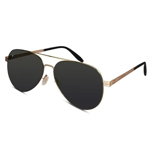 Flexible Polarized Matt Golden Aviator Sunglasses For Men And Women ELST007-Golden